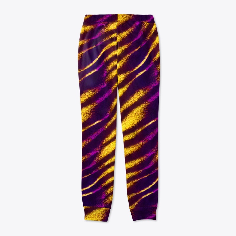 Purple and Gold Tiger Stripes Design 