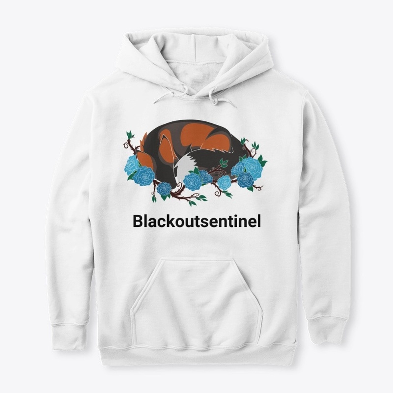 Laying fox with roses 2