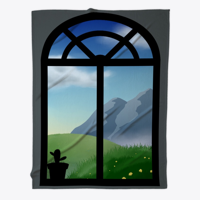 A hilly window view
