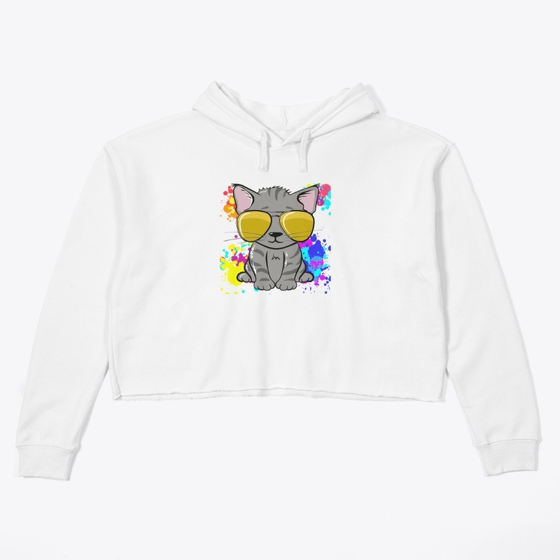 Baby cat with shades in color splash-HD