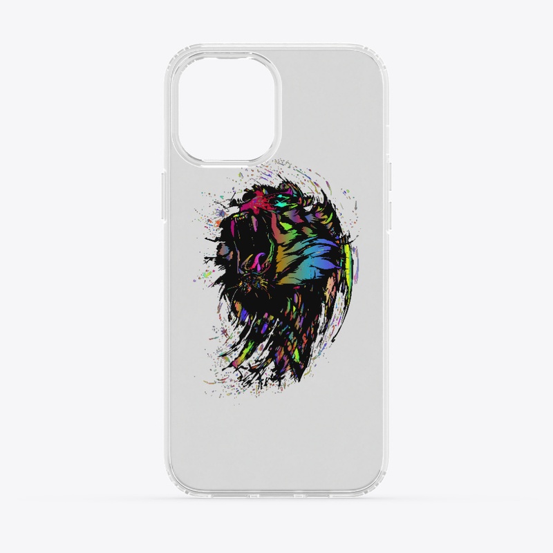 Wolf Leaping Splash of Color Neat Design