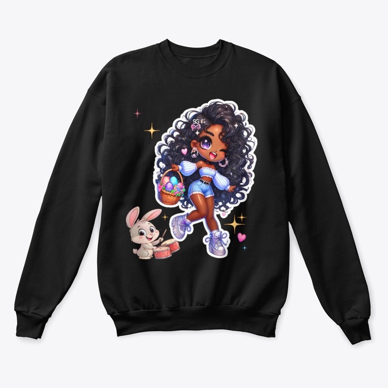 Cartoon Easter Girl Cute Bunny