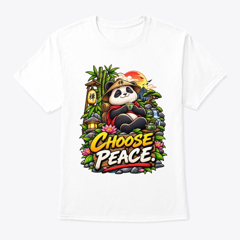 Choose Peace Panda T-Shirt Design 