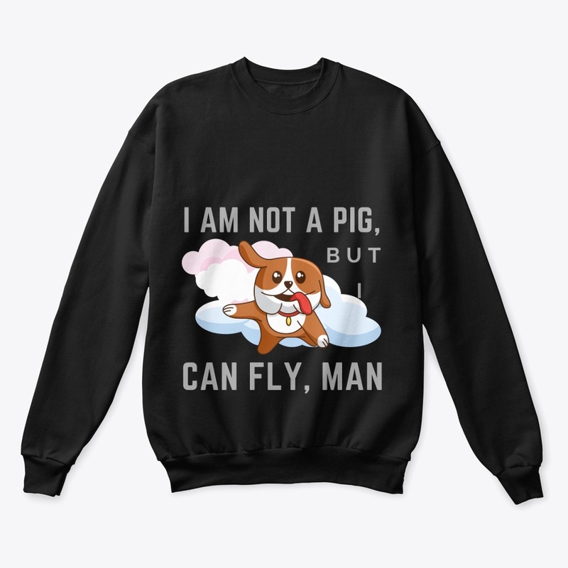 funny t-shirt i am not a pig i can fly