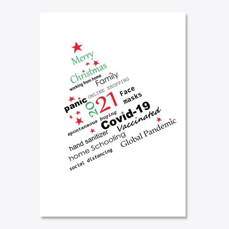 Christmas Sticker Gift print Cov-19 2021