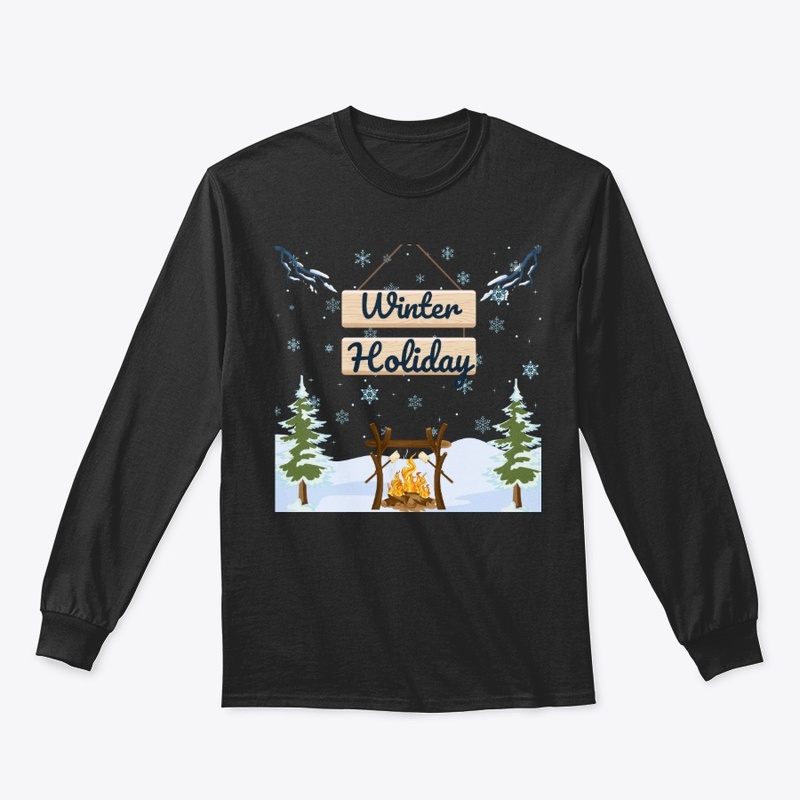 Cozy Winter Holiday Campfire Scene
