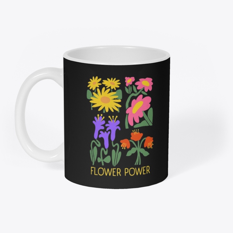 Yellow and Black Flower Power T-shirt