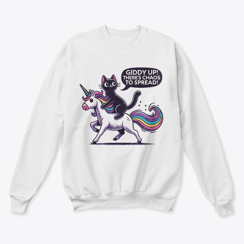 Funny Cat Riding Unicorn
