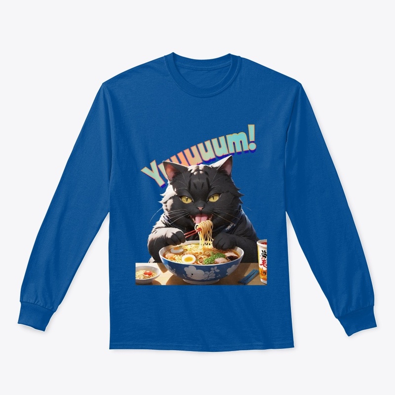 Kitty Cat eating noodles funny foodie