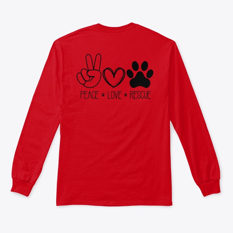 Peace Love Rescue on Back