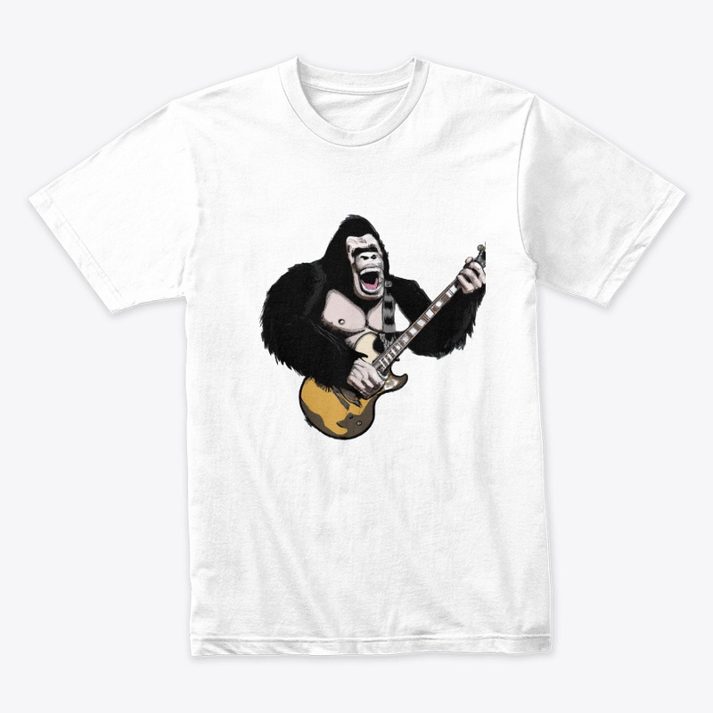 Ape Jamming on an Electric Guitar