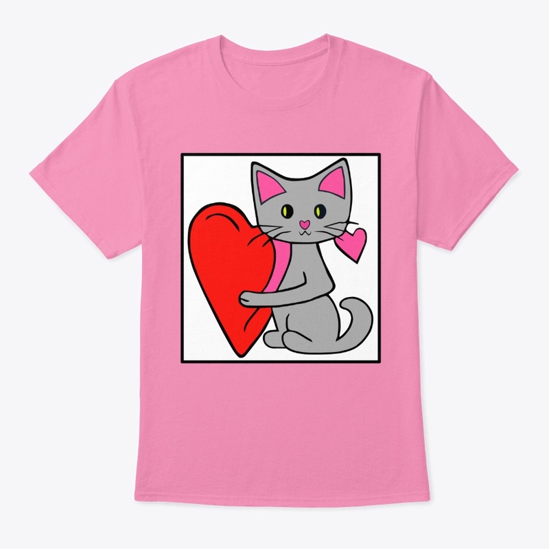 Grey Cat Heart Valentine