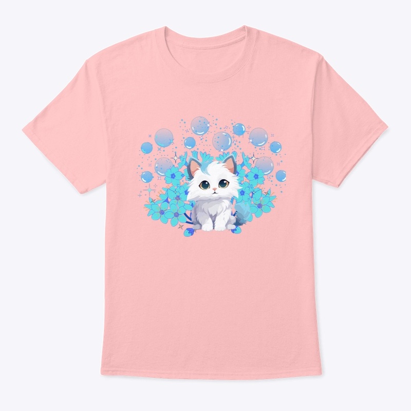 Cute Kitten Blue Tee Shirt