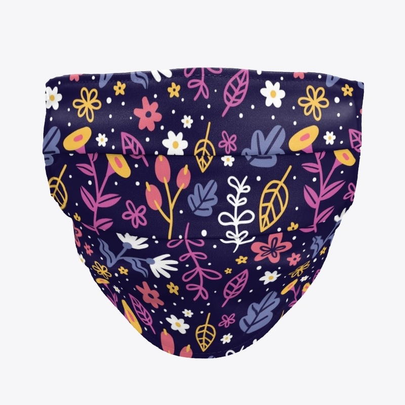 Flower seamless pattern face mask