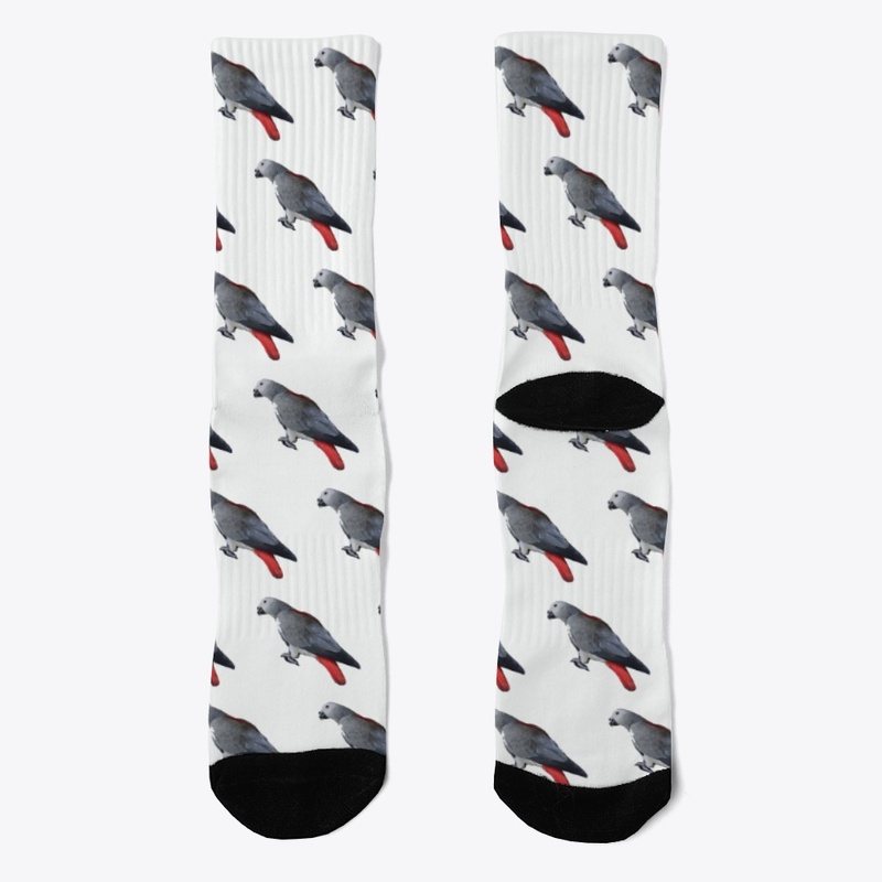 African Grey Parrot Socks - "Ligaya"