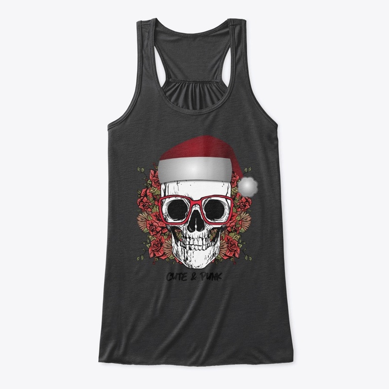 Cute punk christmas skull
