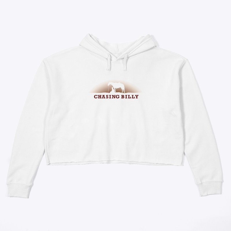 Chasing Billy Cropped Hoodie White