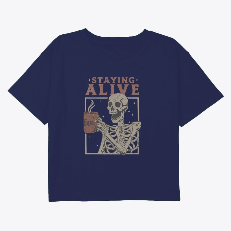 Staying Alive Skeleton Coffee Design