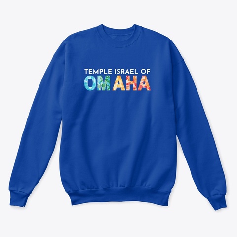 Stained Glass Omaha   White Text  Deep Royal  T-Shirt Front