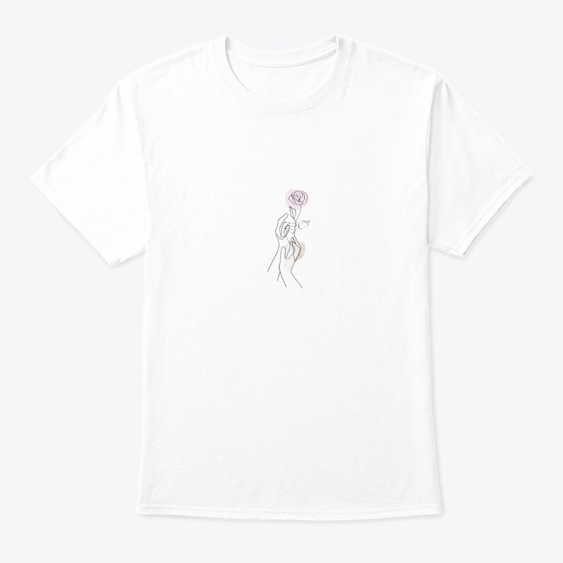 One line art flower with hand design