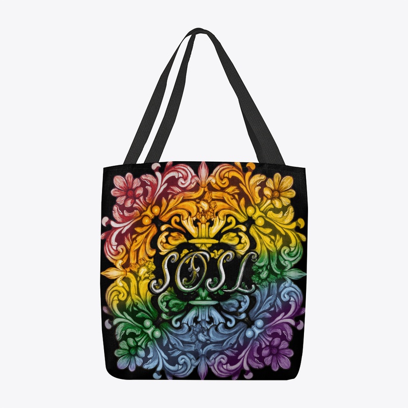 Deruta SOSL printed tote in rainbow