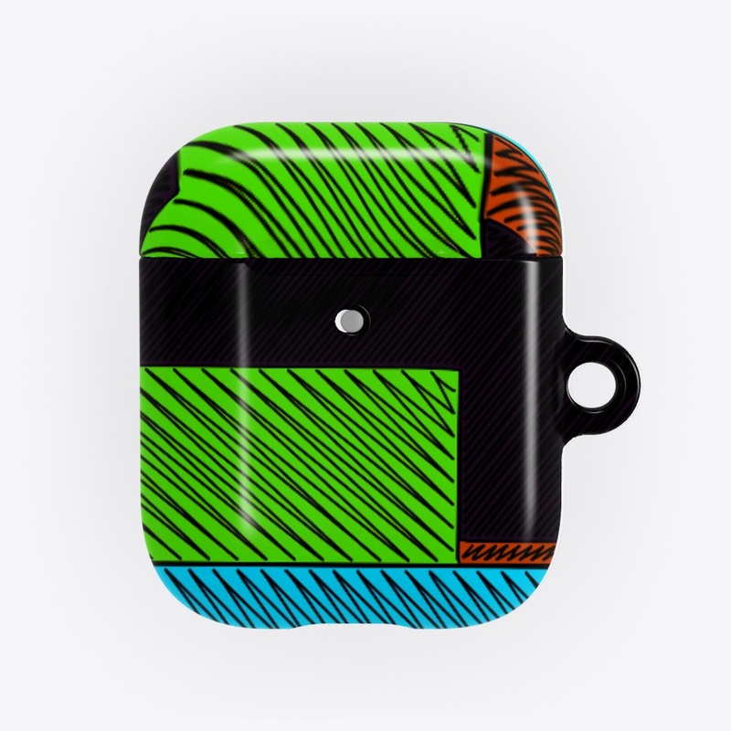 Green Yellow Abstract zig zag 