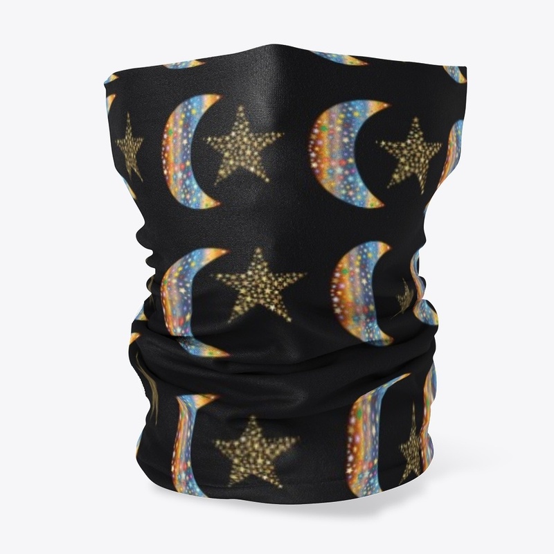 moon star cloth face mask & neck gaiter