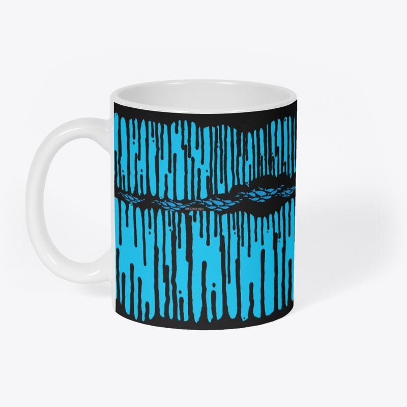 Blue and Black paint dripping
