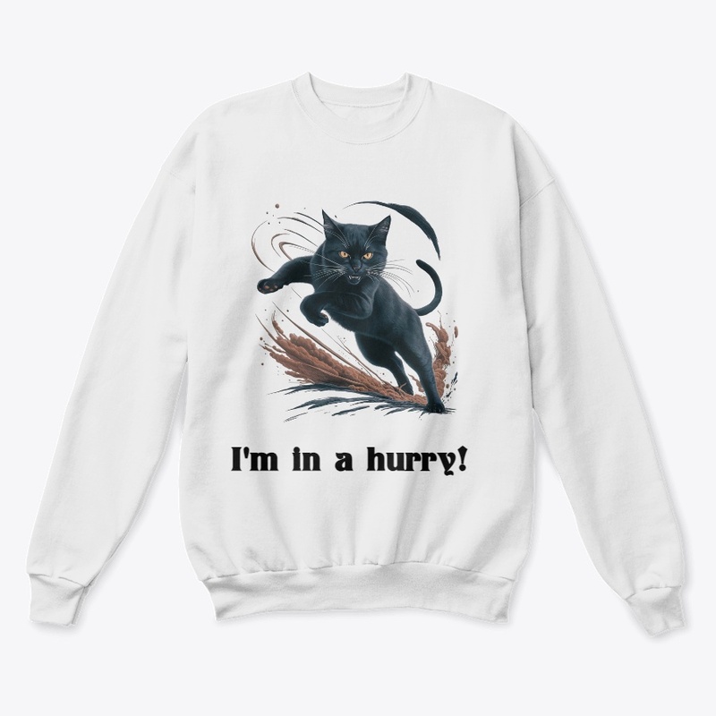 black cat running like an avenger.