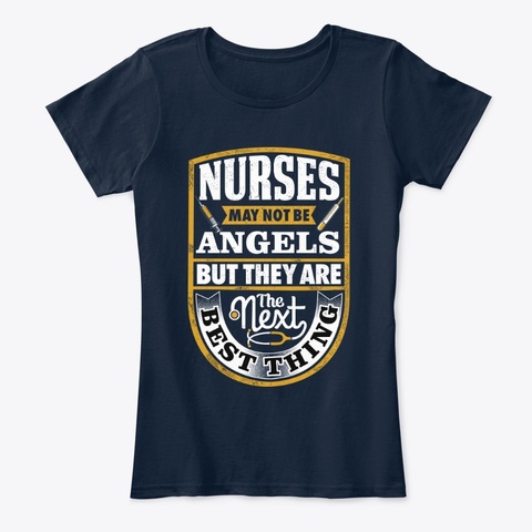 Nurses May Not Be Angels But New Navy T-Shirt Front
