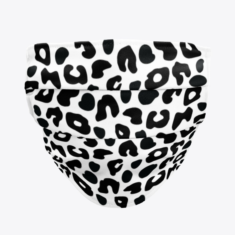 B&W Leopard Print Face Mask