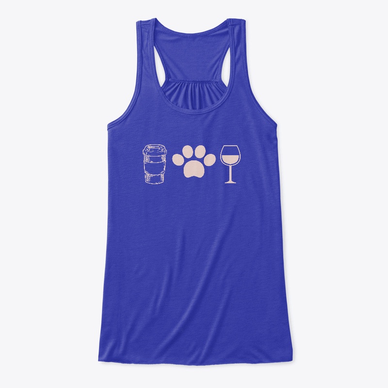 Pink Coffee Paw Wine Dog Mom Shirt