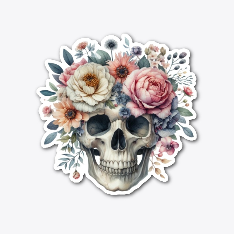 Peonies Skull