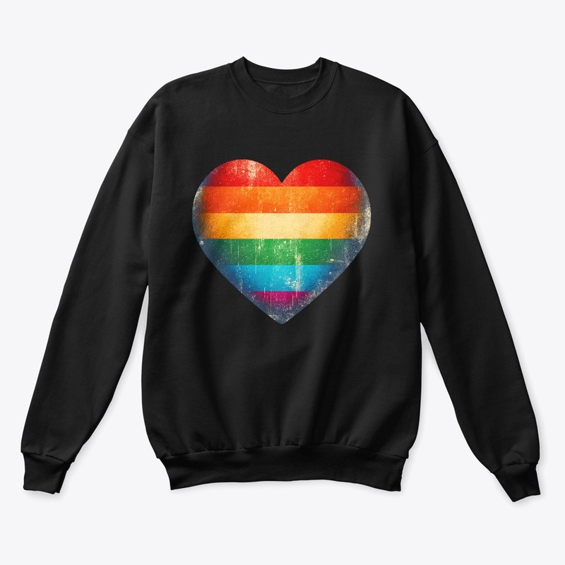 Grunge Pride Flag Heart LGBTQ