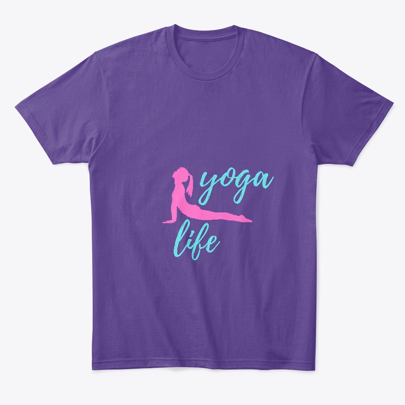 Yoga Life Pink and blue exersize tee
