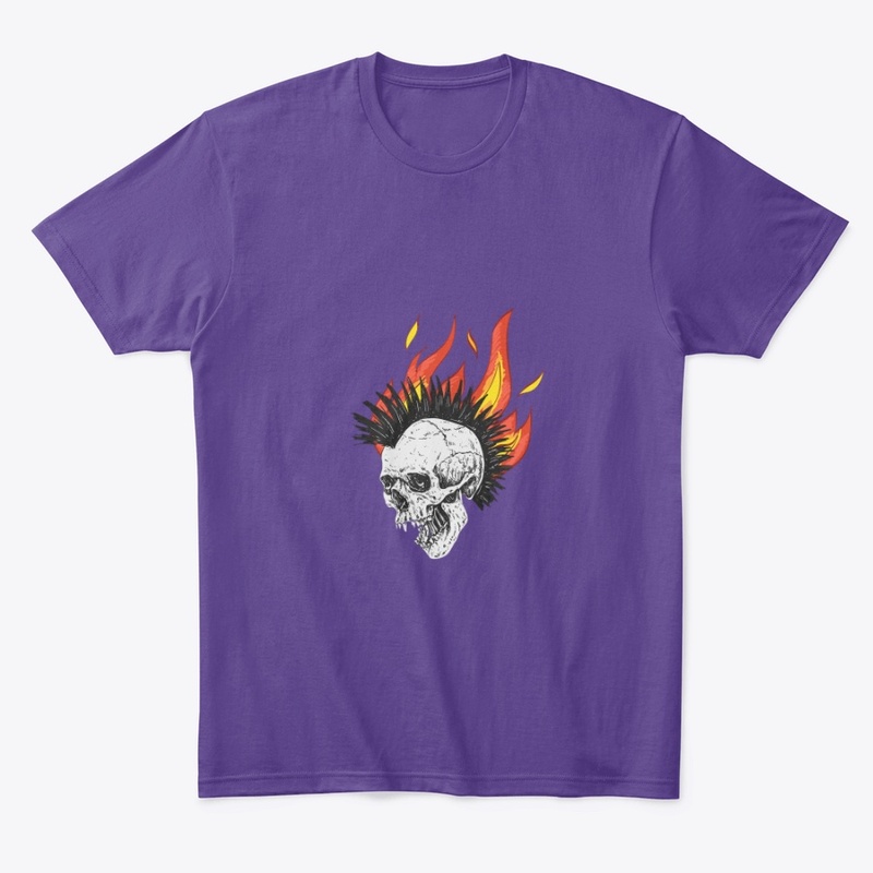 Gothic Skull with Flame Illustration tee