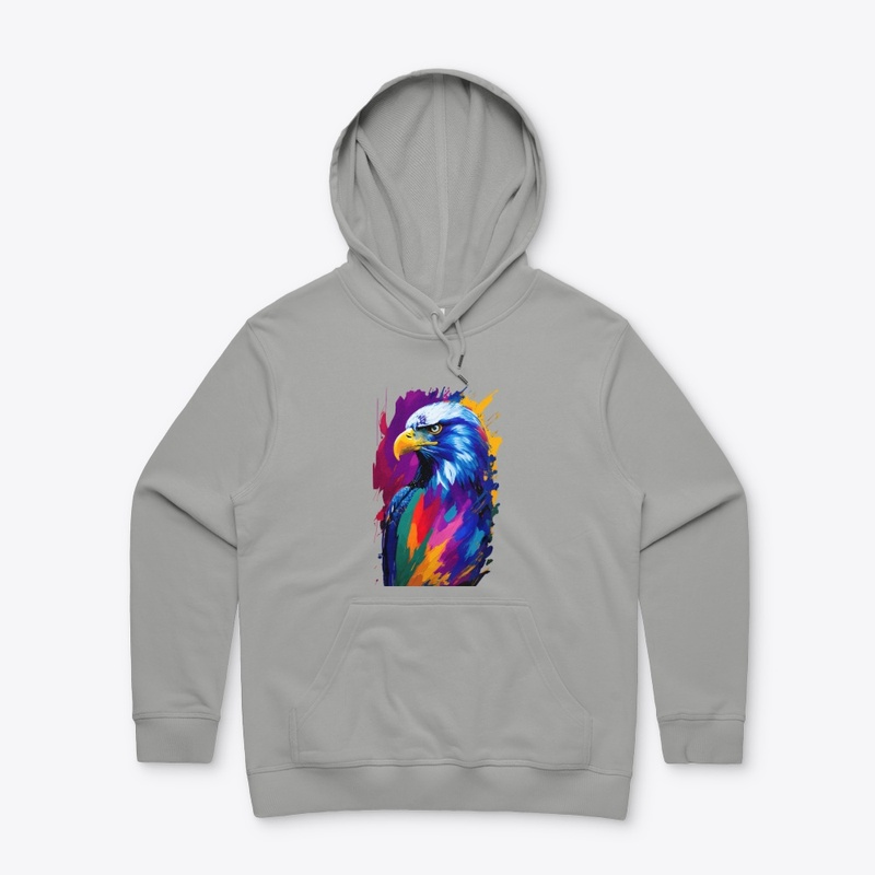 Vibrant Eagle in colorful splatter, left