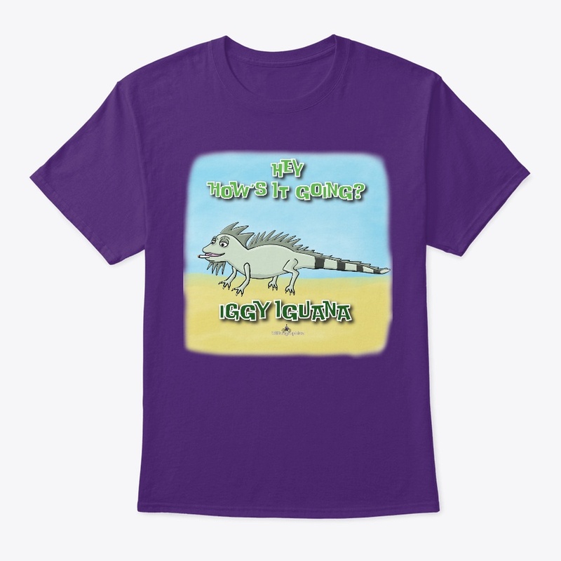 Iggy Iguana blue sky and sand