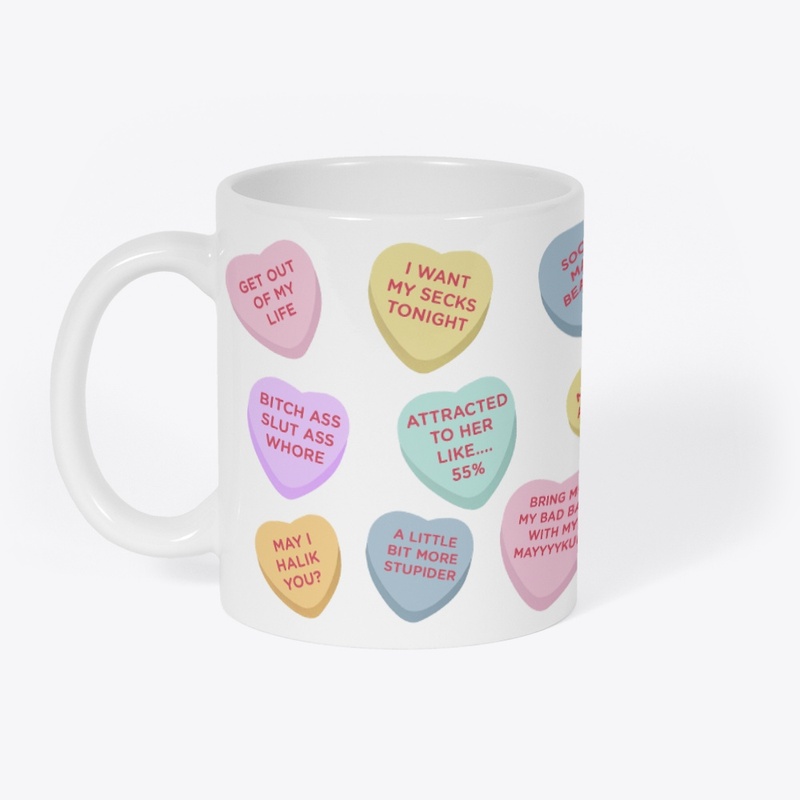 90DF Hearts Quotes Pattern