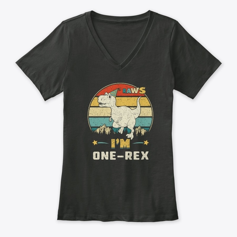 Kids I'm One-rex 1rd Birthday Boy T Rex 