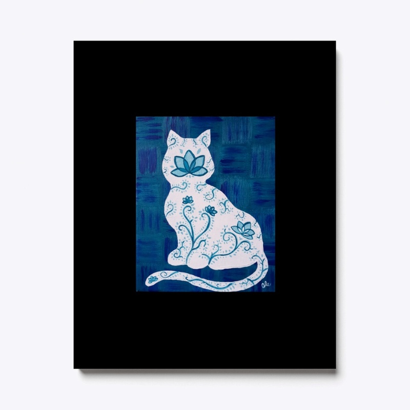 Bright Blue Lotus Kitty