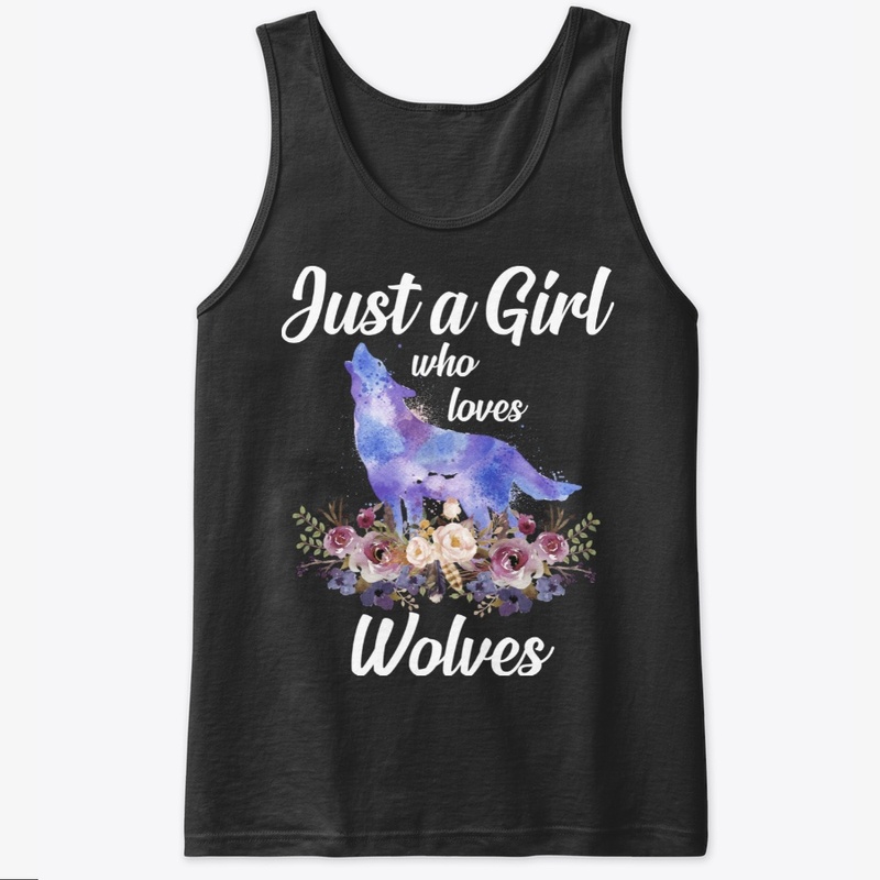 Girl Loves Wolves Watercolor Style