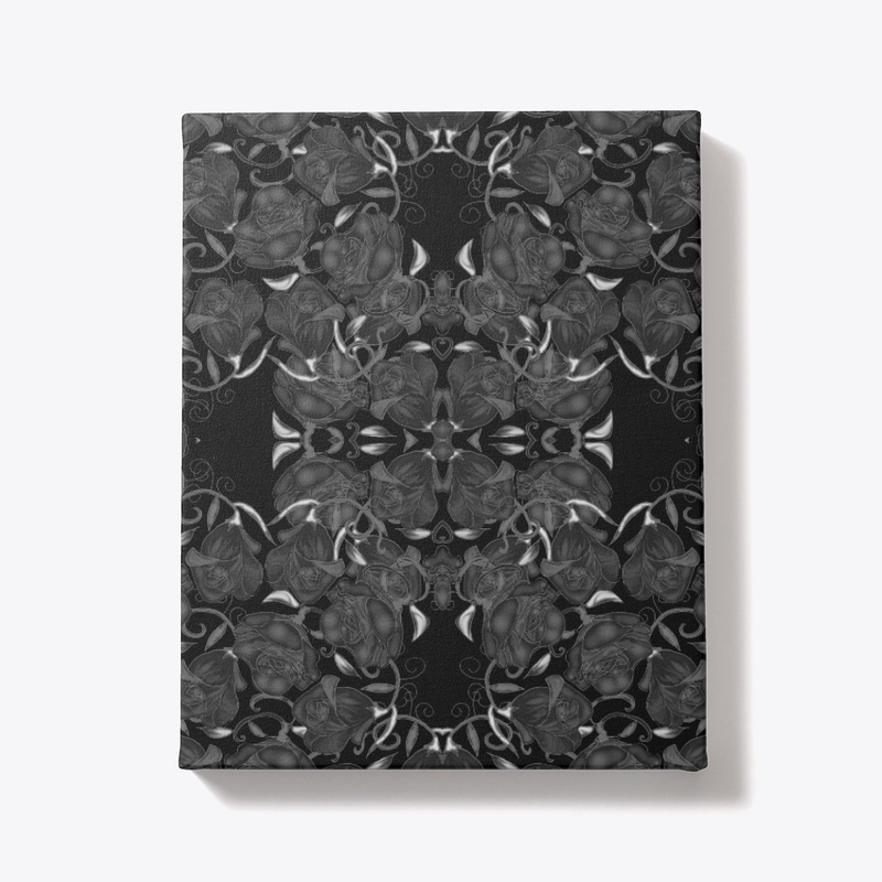 Gray Roses on Black