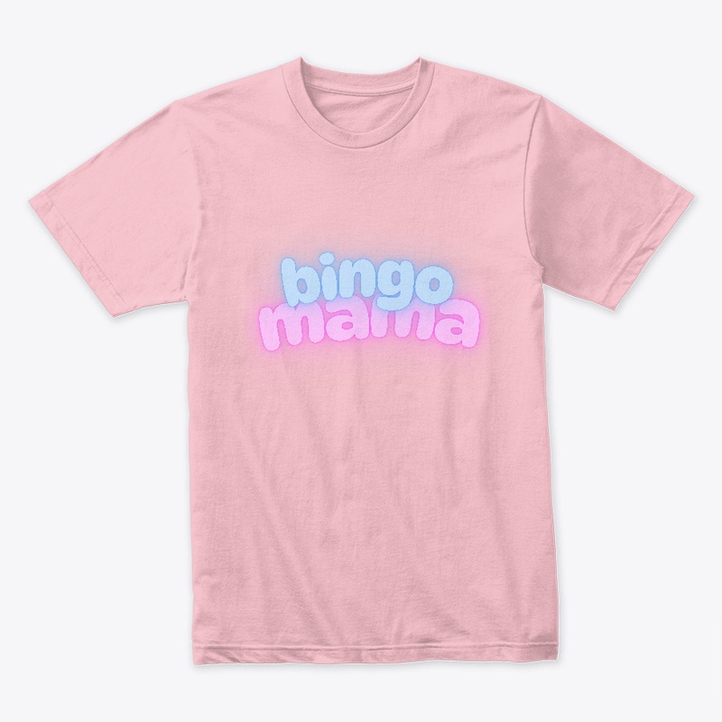 Bingo Mama blue and pink letters 