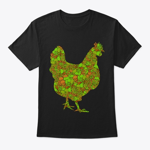 Chicken Camo Shirt Black T-Shirt Front