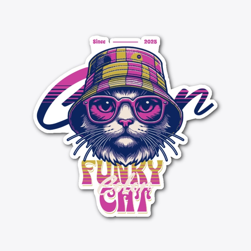 Funky Cat Trendy Graphic Merch