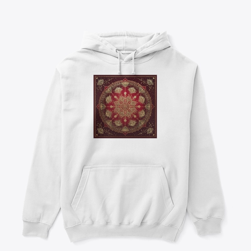 Red Gold Mandala Vintage Design