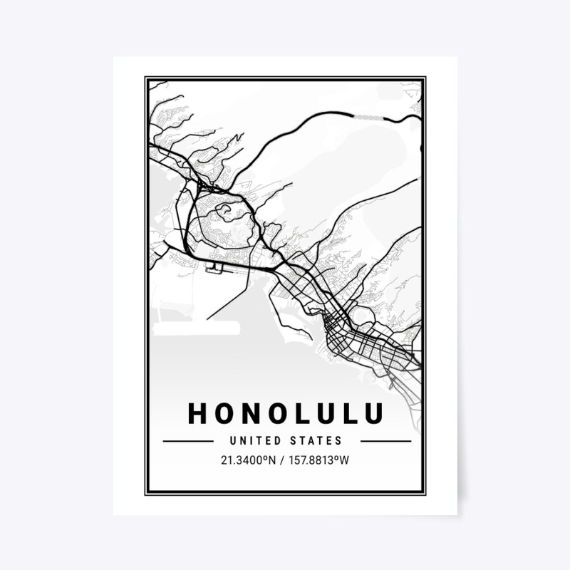 Honolulu Light City Map