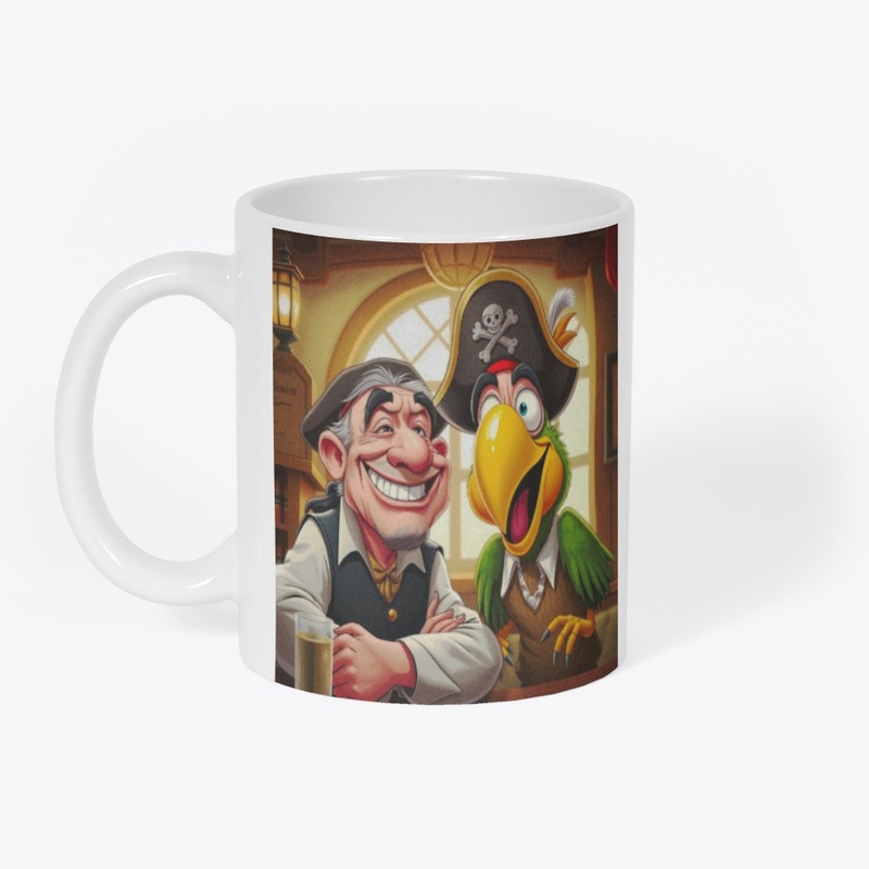 A MAN WITH PARROT T.SHIRT