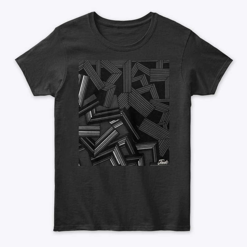 Black and Grey Abstract Women's  Tee